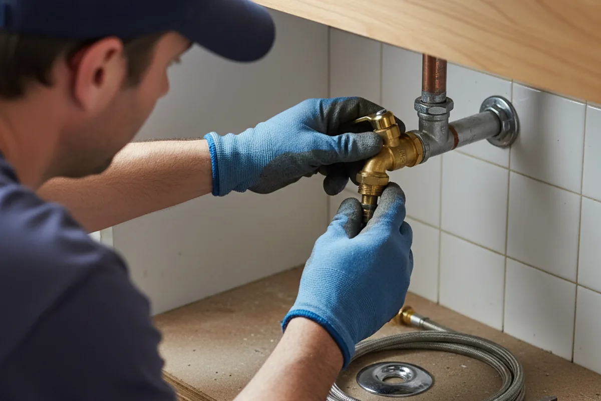 Shutoff valve and fitting work during Burst Pipe Repair in Ferndale